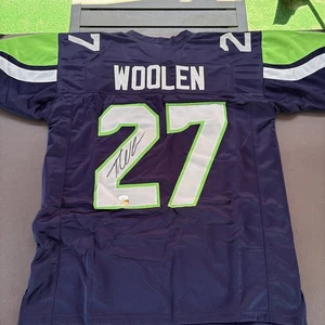 Tariq Woolen Autographed Signed XL Custom Seahawks Jersey-JSA Witnessed - Picture 1 of 6
