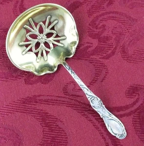 GORHAM Sterling Silver w/GOLD wash - Antique BON BON, Nut Spoon - ROUEN c.1892 - Picture 1 of 7