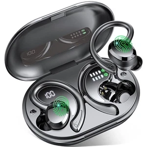 Wireless Earbuds Sport, 2025 Bluetooth 5.4 Headphones Bass Hi-Fi Stereo Over ... - Picture 1 of 7