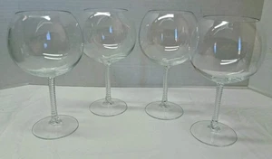 4 copas de vino Ralph Lauren LATHAM cristal borgoña fiesta fiesta tallo retorcido - Imagen 1 de 12