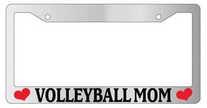 Chrome METAL License Plate Frame VOLLEYBALL MOM Auto Accessory - Picture 1 of 1