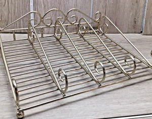 Chrome Nickel Decorator Silverware Caddy Four Slots Buffet Holiday Organize - Picture 1 of 11