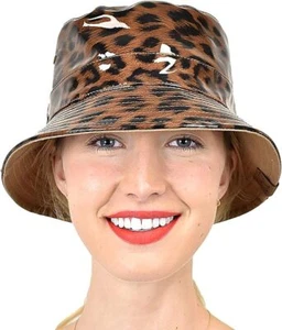 C.C Damen Leopardenmuster Outdoor faltbar wasserabweisend Regen Fischerhut - Bild 1 von 12