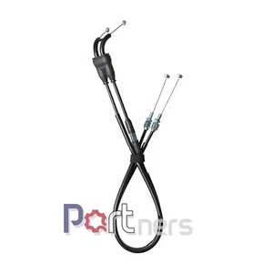 Push-Pull Set Throttle Cable For Yamaha YZF R6 Silver/Yellow with Flames/Raven - Picture 1 of 1