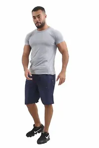 Mens T-Shirt Short Sleeve Regular Fit Crew Neck 100% Cotton GYM Training T-Shirt - Picture 1 of 10