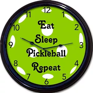 Pickleball Wanduhr Essen Schlaf Pickleball Wanduhr Paddelspiel Sport Neu 10" - Bild 1 von 1