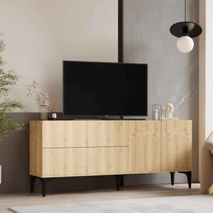 Stella TV Unit 180cm / Cabinet/Multi-purpose/ Sapphire Oak/ 6-Door/Hanging Shelf - Picture 1 of 4