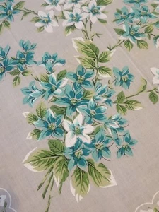 Ladies Handkerchief Blue & White Floral pattern Blue embroidered Edge 13.5" 13.5 - Picture 1 of 11