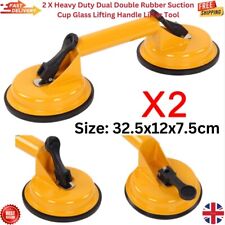 2 X Heavy Duty Dual Double Rubber Suction Cup Glass Lifting Handle Lifter Tool