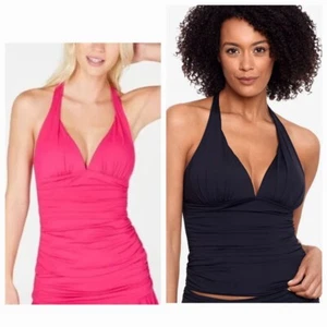 Lauren Ralph Lauren Beach Club Solid Molded Cup Halter Tankini Top, 4, 10 - Picture 1 of 6