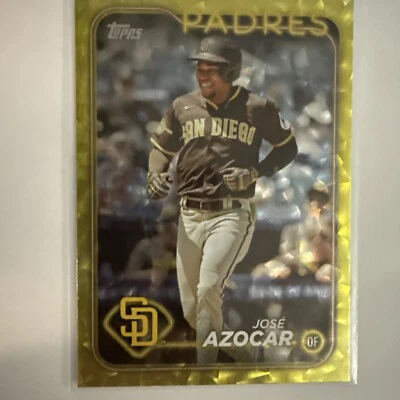 2024 Topps Jose Azocar #423 Yellow Crackle /50 San Diego Padres - Image 1 of 3