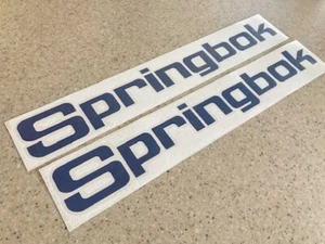 Springbok Vintage Fishing Boat Decals 18" Vinyl Pair NAVY + FREE Shipping - Foto 1 di 1