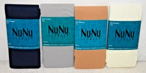 4 Footed Multicolor Opaque Tights Pantyhose Lot Queen Q Tall 5'2"6'2 150-195 - Picture 1 of 12