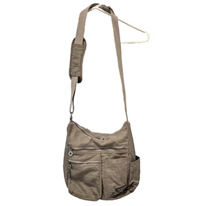 Bolso Bandolera Bolso Bronceado Nylon Bolsillos RFID Correa Ajustable 12x12x5" - Imagen 1 de 10