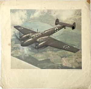 WW2 Vintage Luftwaffe Calendar Page Zerstörer Messerschmitt Me 110 (XL) - Picture 1 of 2