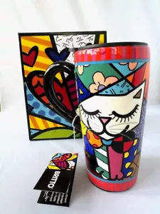 ROMERO BRITTO TRAVEL MUG: KATZE * NEU * GESCHENKVERPACKT - Bild 1 von 6