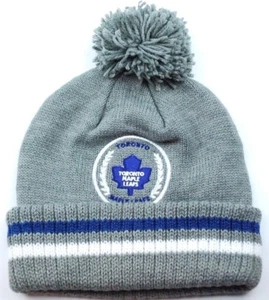 Toronto Maple Leafs Mitchell& Ness NHL Team Pom Pom Knit Hockey Hat/Beanie - Picture 1 of 3