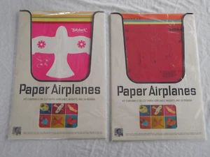Vintage 1968 Large Colorful Die Cut Paper Airplane Nut Tree Lewis Low 8 Unused - Picture 1 of 5