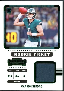 Carson Strong 2022 Panini Contenders Rookie Ticket Emerald #RTS-CST NFL Eagles - Picture 1 of 2