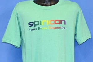 vintage 80s SPIRICON LASER BEAM DIAGNOSTICS RAINBOW LOGO TEAL t-shirt LARGE L - Picture 1 of 5