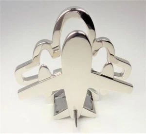 AIRCRAFT METAL AIRPLANE AVIATION PILOTS DESKTOP MAIL MEMO CARD HOLDER ARTWORK - Picture 1 of 7