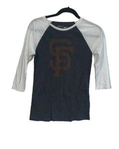 Nike Women s San Francisco Giants Logo Tri-Blend 3/4 Sleeve Raglan T-Shirt, XS - Picture 1 of 7