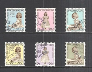 LUXEMBOURG SCOTT B216 - B221 USED VF SET - 1960 SEMI-POSTAL ISSUE - Picture 1 of 2