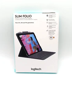 Logitech Slim Folio Tastaturhülle für Apple iPad 7./8./9. Gen - Grafit, Spanisch - Bild 1 von 4