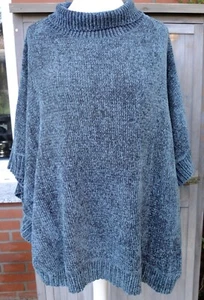 21. Chenille Poncho von Zhenzi in der Gr. S - passt bei 36 / 38 / 40 /42 Petrol - Bild 1 von 6