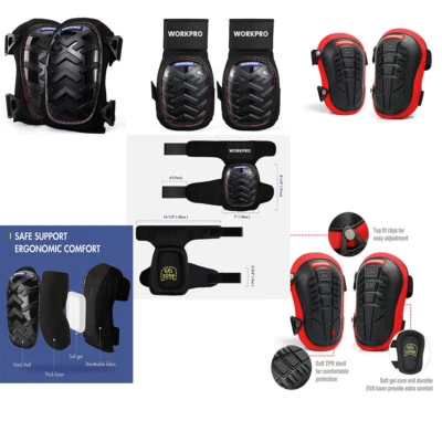 Rodilleras de gel WORKPRO para trabajo con correas antideslizantes espuma ergonómica carcasa de PVC Foto 1 de 4