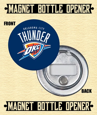 Oklahoma City Thunder - Magnet Bottle Opener - Choose From 12 Designs Cover