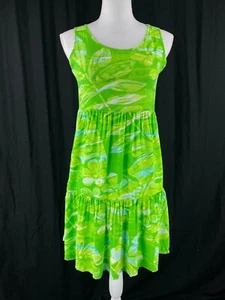 Jams World Lil People Womens L Girls Floral Pleated Tiered Hawaiian Print Dress - Picture 1 of 10