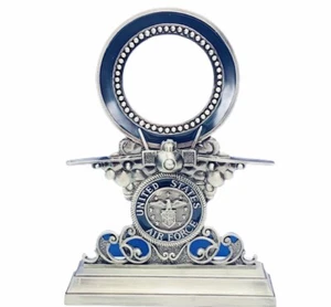 Air Force award picture frame pewter military USAF paperweight vanmark plane BC5 - Picture 1 of 5