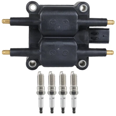 1X Bobina de encendido + 4X Bujías de iridio para Jeep TJ Wrangler 2003-2006 2,4L Foto 1 de 4