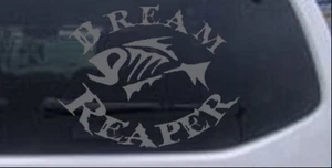 Calcomanía de ventana Bream Reaper hueso barco de pesca camión plata 6X7,5 - Imagen 1 de 1