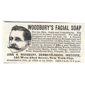 John H. Woodbury's Facial Soap NY c1890 Victorian Ad AE8-CH11 - Picture 1 of 2