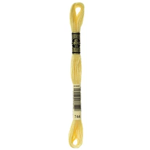 DMC 6-Strand Embroidery Cotton 8.7yd-Pale Yellow - 12 Pack - Picture 1 of 1