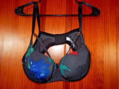CACIQUE BOOST BALCONETTE FLORAL LACE BRA, UNDERWIRE, MEDIUM PADDING, SIZE 38 D - Image 1 of 4