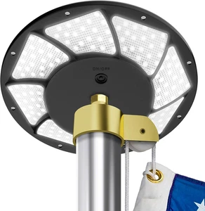 Luz Solar Para Asta Bandera 15 25ft 176 LED Super Brillante Anochecer A Amanecer - Bild 1 von 12