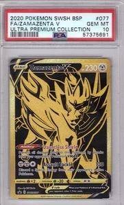 FA/ZAMAZENTA V ULTRA PREMIUM COLL POKEMON SWSH BLCK STR PRM 2020 077 PSA 10 - Bild 1 von 2