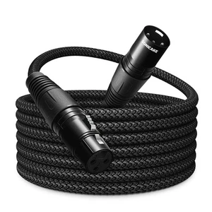XLR Microphone Cable Male to Female 3 Pin Nylon Braided for Studio Recording ... - Picture 1 of 6