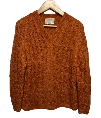 VTG Hand Knit Wool Mohair Blend Loose Cable Knit Sweater Made in Italy U.S. Sz S - Image 1 of 4