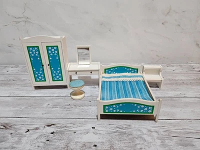 Dormitorio casa de muñecas Lundby Blue Heaven vintage Foto 1 de 4