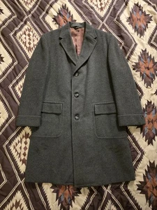 Vintage 40s Hudson's Bay Company Alpacama Wool & Cashmere Over Coat Gray Large - Bild 1 von 11