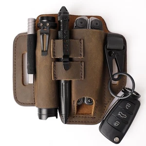 Multitool Leather Sheath for Belt, EDC Organizer, Multitool Pouch,Leather EDC... - Picture 1 of 6