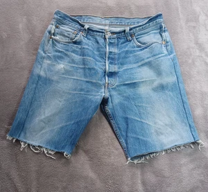 LEVI'S 501 Herren Denim Cut Off Shorts W36 Regular Fit Blau Cut Off Raw Hem - Bild 1 von 12
