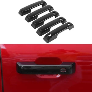 For 2021-2025 Ford Bronco GLOSS BLACK 5 Dr Handle Covers Overlay (WITH Smartkey) - Picture 1 of 5