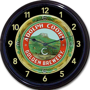"Adolph Coors Co bandeja de cerveza reloj de pared dorado Colorado Ale Lager cerveza cervecería 10" - Imagen 1 de 1