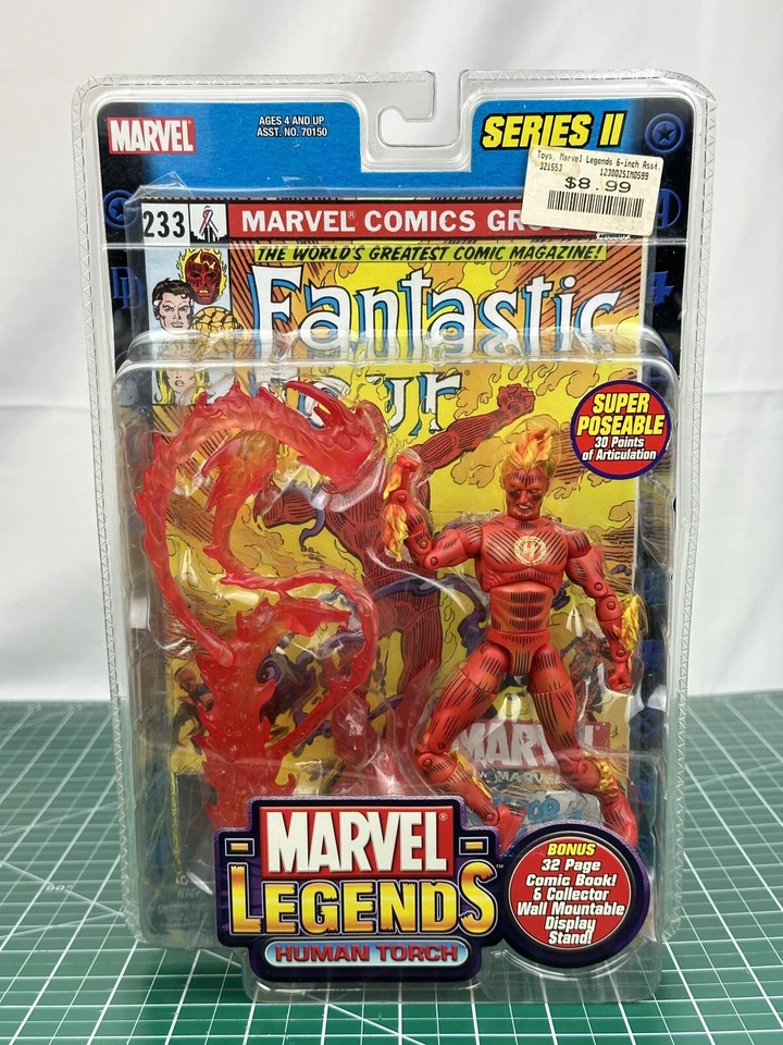 Marvel Legends ToyBiz Series 2 6" Human Torch Variant Comic Figure 2002 A36