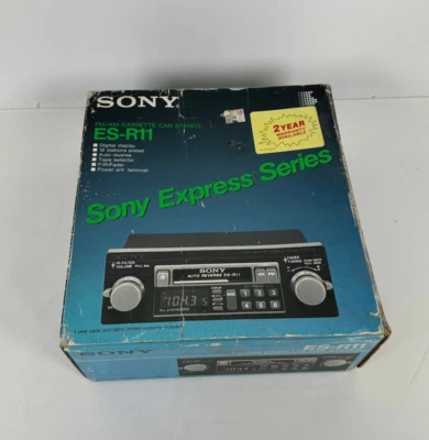 (NEW) Vintage Sony ES-R11 FM/AM Cassette Car Stereo Complete In Box - Image 1 of 4